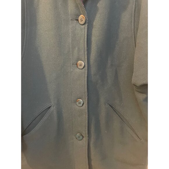 Woolrich Womens Teal Button-Up Coat W/ Plaid Lining & Pockets - Picture 5 of 10